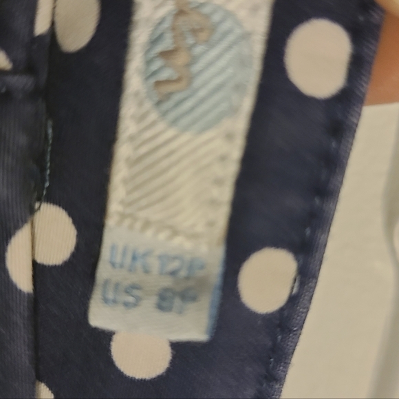 Boden | Women's Navy Polka Dot Print Chelsea Career Cropped Pants (US Size 8P) - Picture 7 of 15